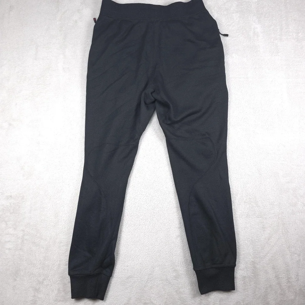 Nike Sweatpants Mens Small Black Air Fleece Joggers Zip Pocket Tapered Gym Run